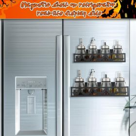 2 Pack Bat Magnetic Spice Rack for Refrigerator Metal Magnet Basket Shelf for Fridge Seasoning Storage Organizers Home Decor Kitchen Accessories