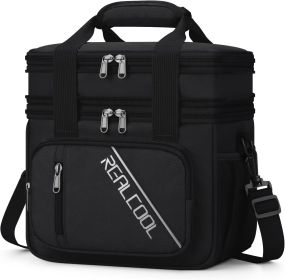 Lunch Bag, Insulated Lunch Box for Men Women, Double Deck Leakproof Soft Cooler Bag with Adjustable Strap, Reusable Lunchbox for Work, Travel