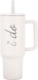 Bridal Shower Gifts for Bride to Be I Do 40oz Tumbler with Handle Lids Straws Stainless Steel Wifey Cup for Wedding Engagement Bachelorette Wife