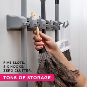 Broom Holder Wall Mount and Garden Tool Organizer, Closet Storage, Kitchen Rack